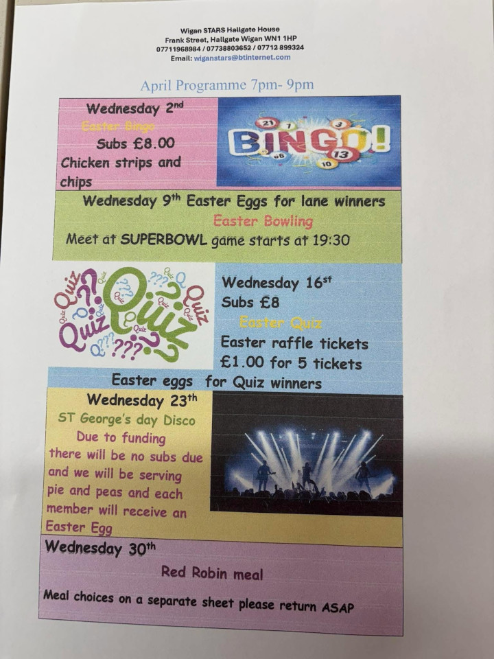 bingo night wigan stars respite services